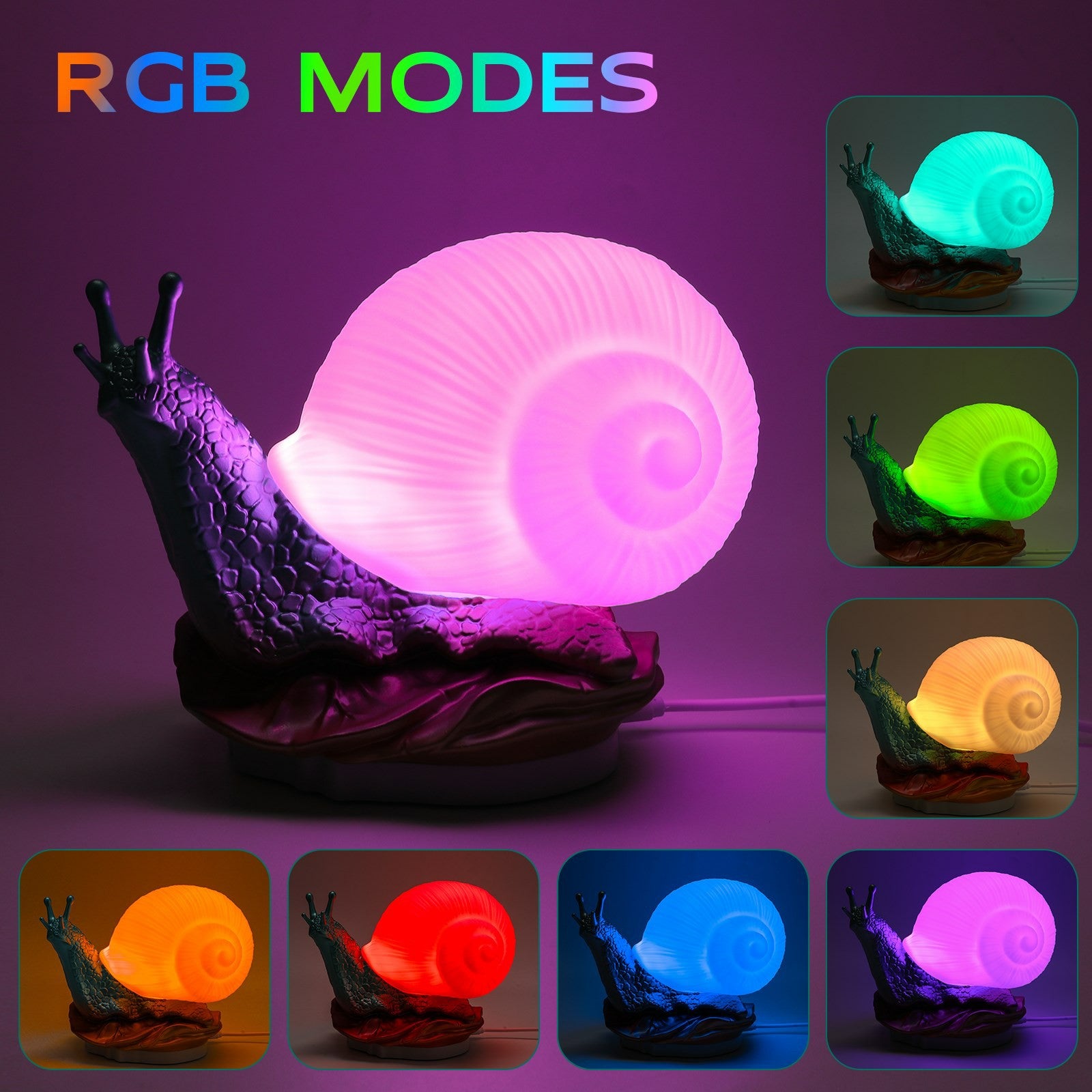 WN1089 RGB Color Changing Snail Night Light Dimmable Breastfeeding Bedside Lamp WN1089 RGB Color Changing Snail Night Light Dimmable Breastfeeding Bedside Lamp